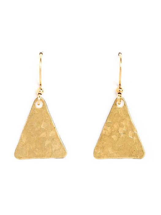 Brass Equilateral Triangle Earrings for wholesale by Collarbone Jewelry
