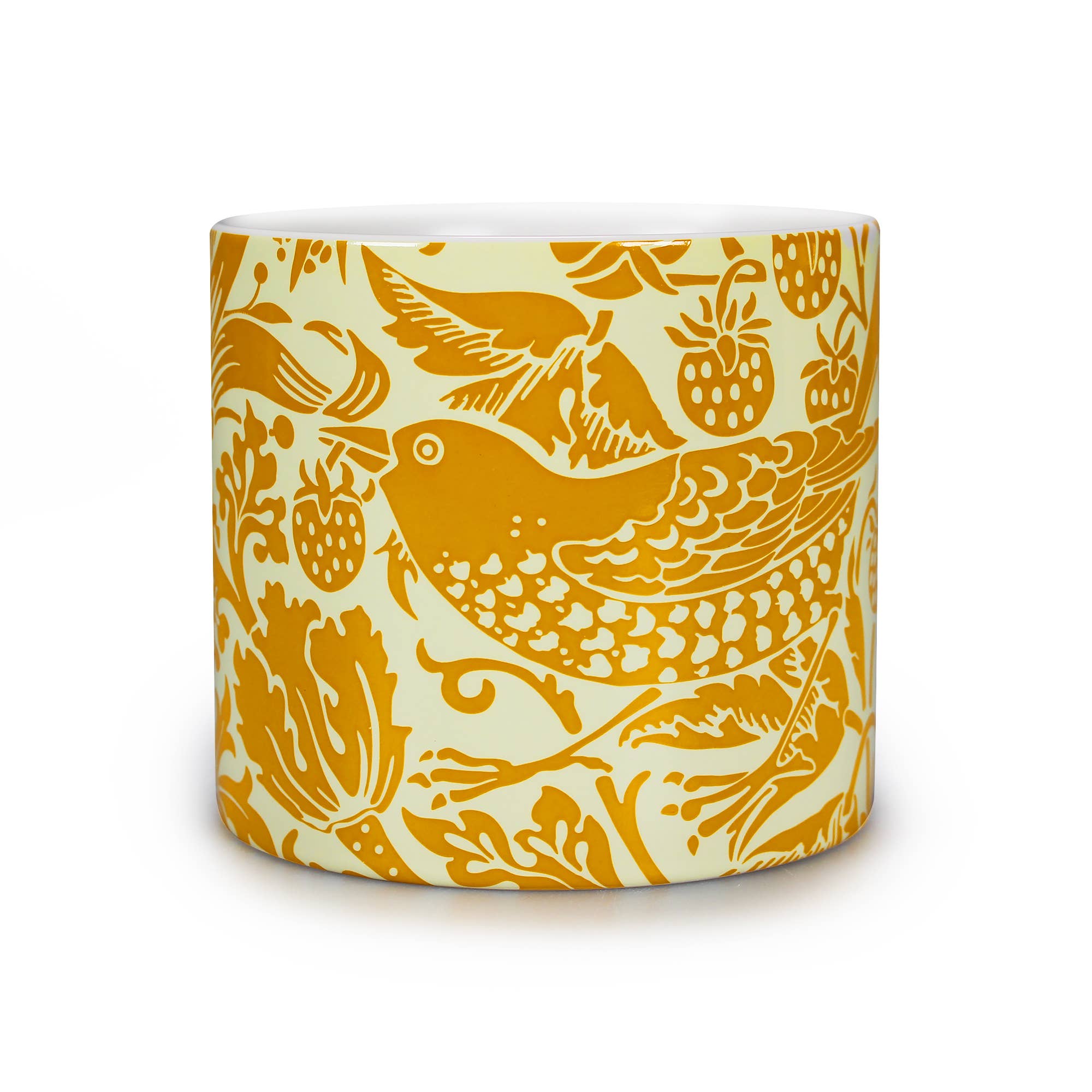 Half Moon Bay By Design - Wholesale Plant Pot - Ceramic Plant Pot William Morris Strawberry Thief Yellow1