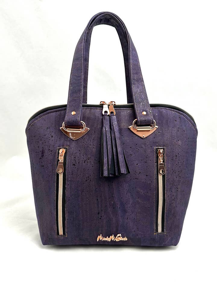 Borsa a tracolla Sherry Lynn in sughero - Melanzana per la vendita all'ingrosso da parte di Meeks Me Smile Studio