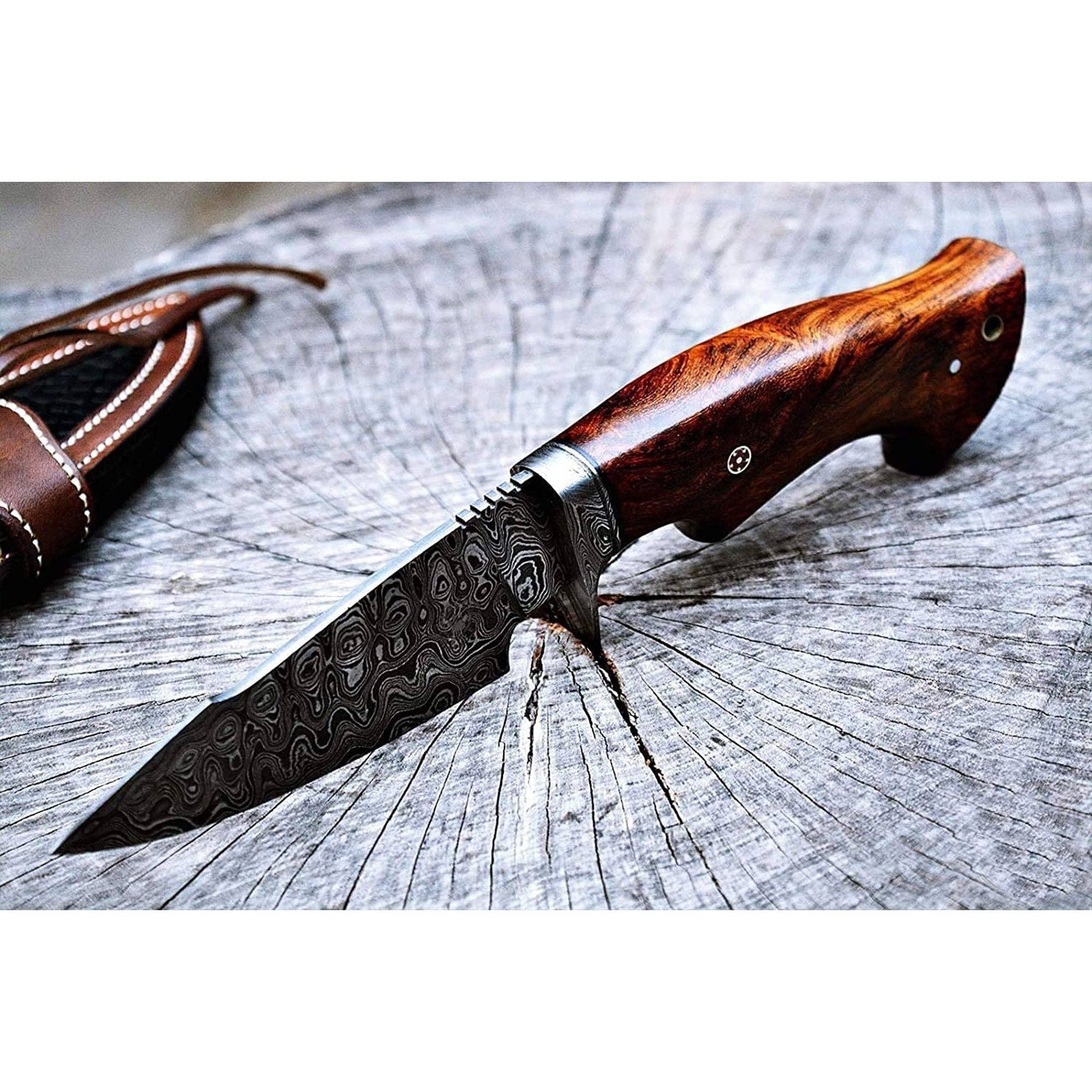 BigCat Knives - Wholesale Pocket Knife/Holder - Predator Hunter - Handmade Damascus Hunting/Camping Knife9
