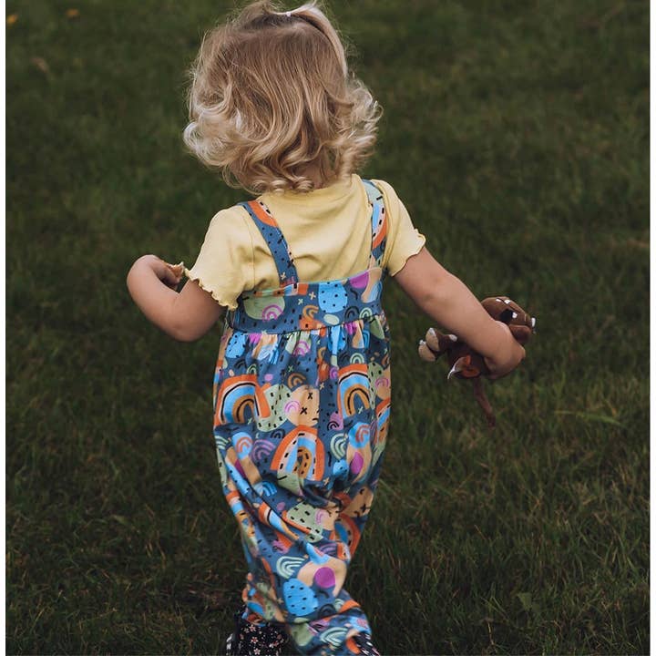 Retro Rainbows Harem Jumpsuit for wholesale by NoodleDoo Handmade