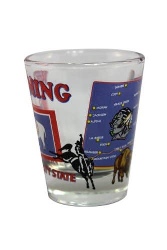 7 Star – Copo de shot por atacado – WYOMING State Shot Glass 2 oz1