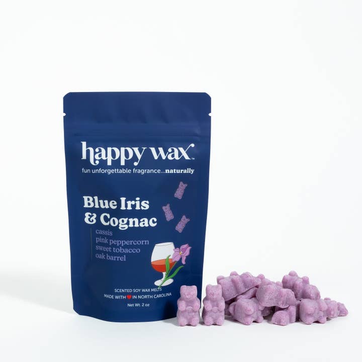 Blue Iris & Cognac Wax Melts - Sample Pouch (2 oz) for wholesale by Happy Wax