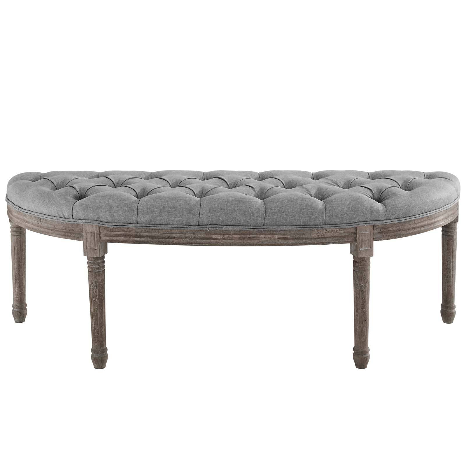 Modway - Wholesale Bench - Esteem Vintage French Upholstered Fabric Semi-Circle Bench4
