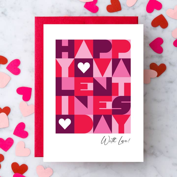 Design With Heart - Vente Cartes de Saint-Valentin - LV64 - Carte de vœux pour la Saint-Valentin « Mod Love »0