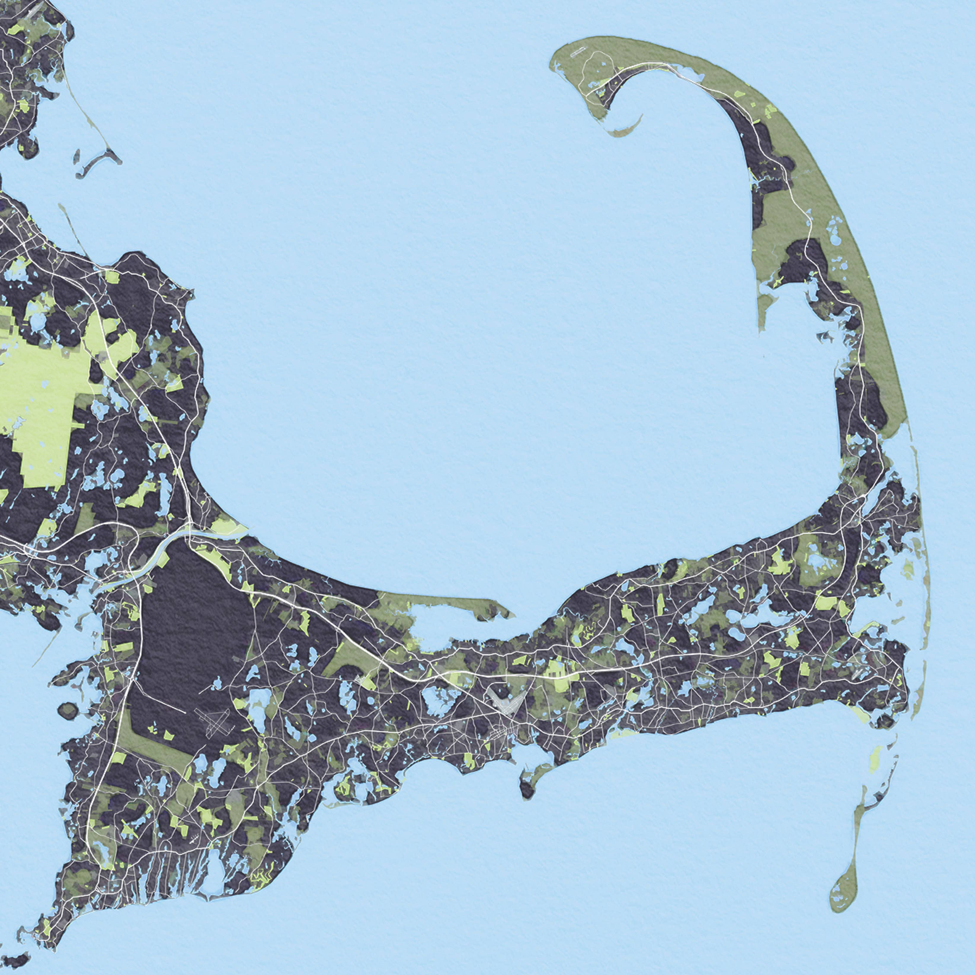 Sparks House Co. - Wholesale Sign - Cape Cod Massachusetts Map Tile Sign - Ceramic Tile Sign2