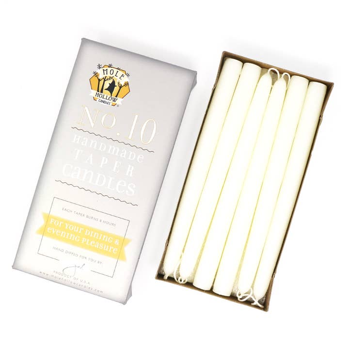 Mole Hollow Candles - Wholesale Tapered Candle/Candlestick - 10" Taper Candles - Choose from 39 colors!