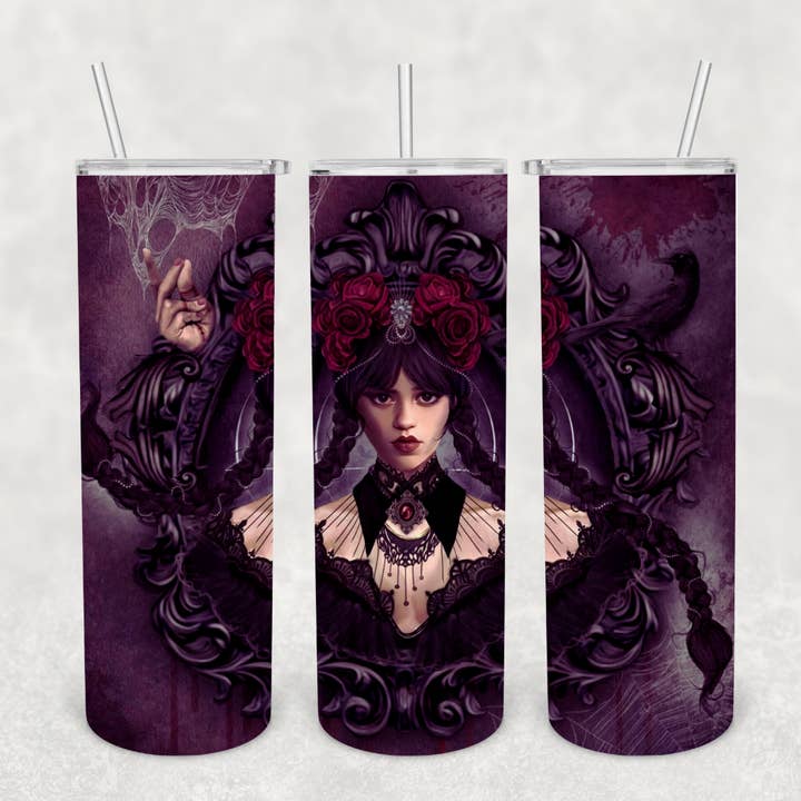 Wednesday Mirror Tumbler - Purple or Grey for wholesale by Knotted Gypsy Designs