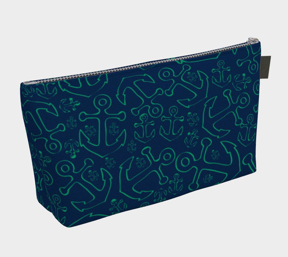 SummerTies - Wholesale Makeup/Cosmetic Bag - Anchor Dream Makeup Bag - Green on Navy0