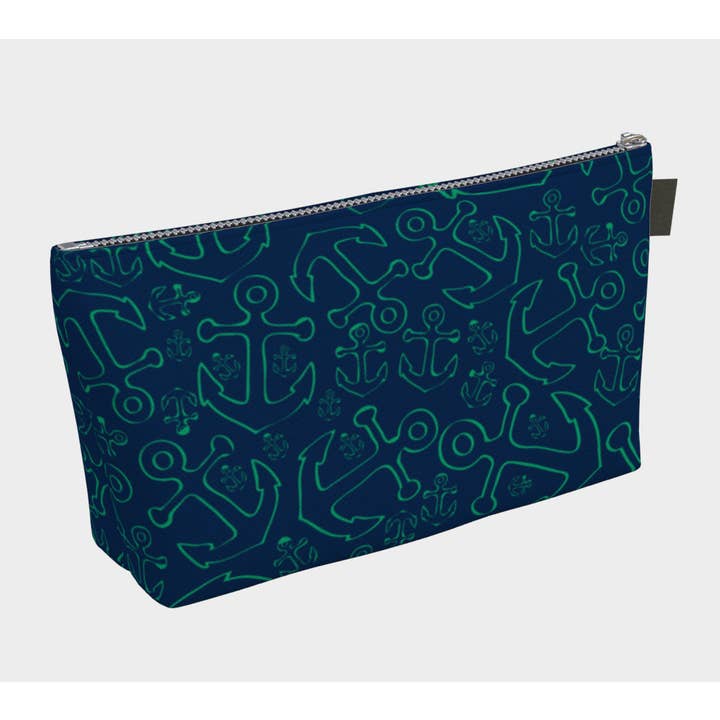 SummerTies - Wholesale Makeup/Cosmetic Bag - Anchor Dream Makeup Bag - Green on Navy
