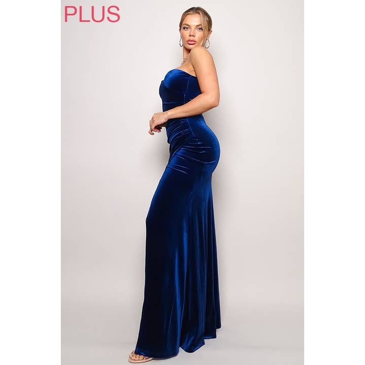 CEFIAN FASHION - Wholesale Gown - Women's - PLUS ALL YOURS SWEETHEART MAXI VELVET DRESS15