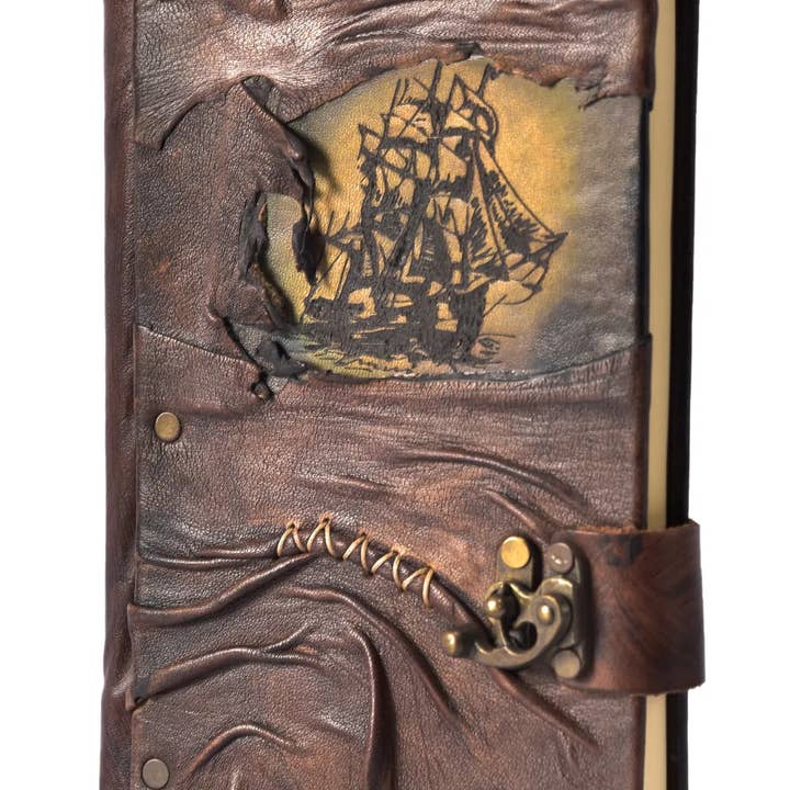 ML Marcaleather - Vente Journal intime - Carnet de bord en cuir en lambeaux, carnet de notes, stylo gratuit