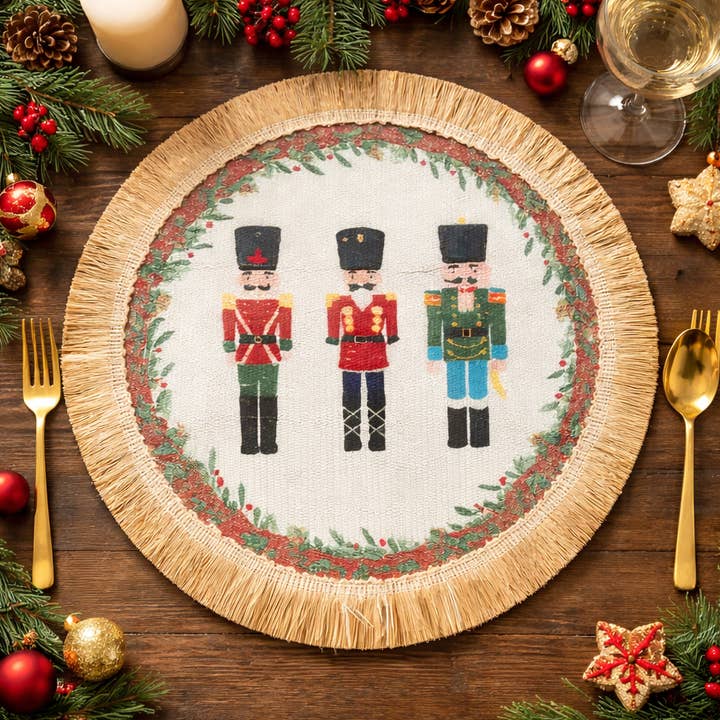 Fennco Styles – wholesale Placemat – Nutcracker Holiday 13" Placemat with Fringe0