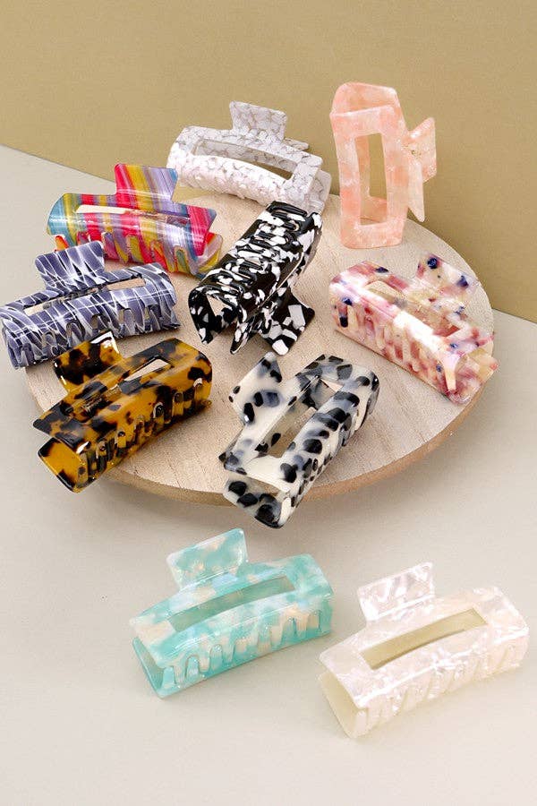 JOSSLYN by wall to wall - Wholesale Hair Clip - Women's - RECTANGLE CELLULOSE HAIR CLAW CLIP | 40H61514