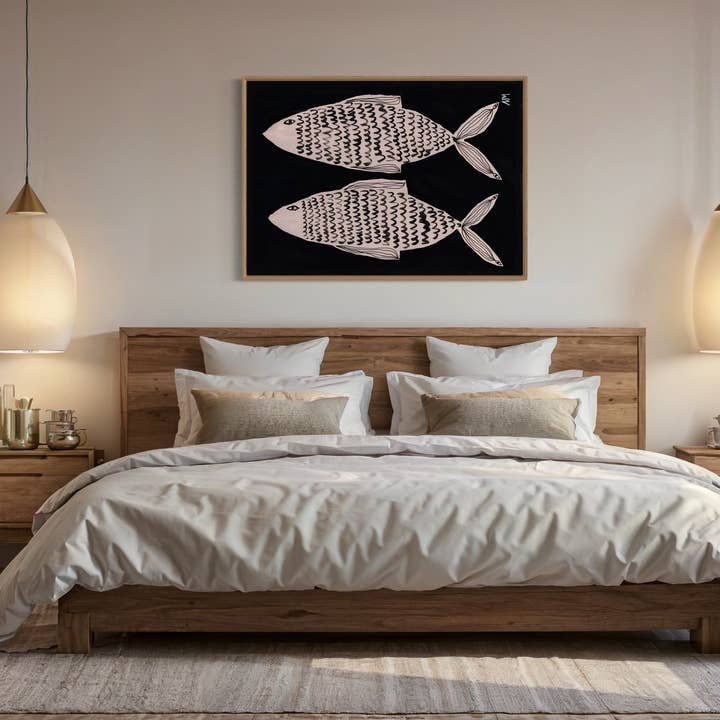 Nancy McKie – wholesale Art print – Two Fish Contemporary Art Print2
