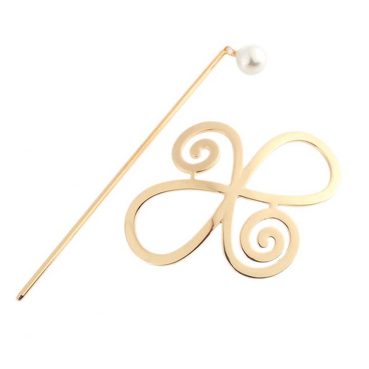 LadyJuneAccessories – Alfinete de cabelo por atacado – Elegante grampo infinito com aceno de pérola