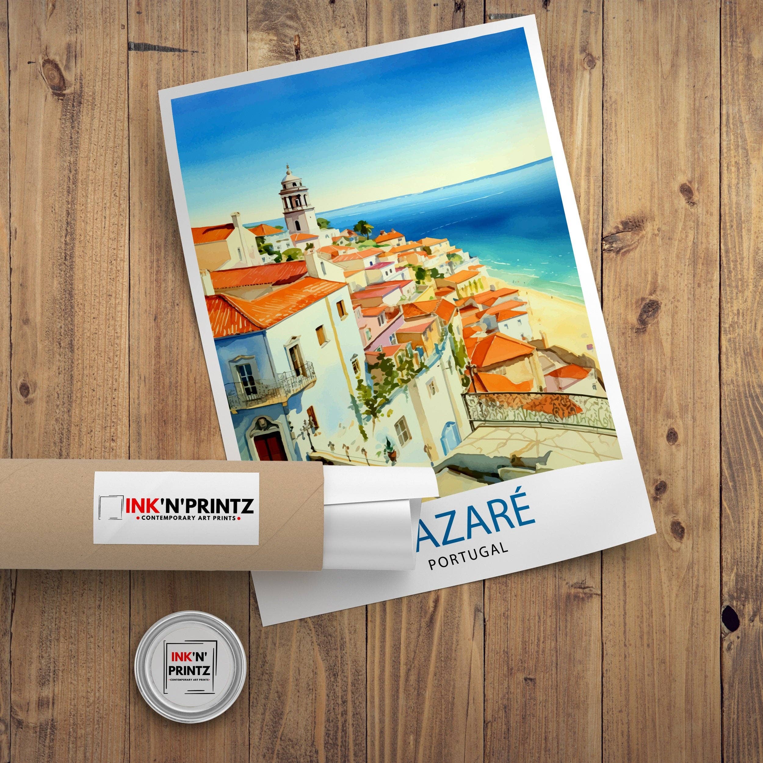 InkNPrintz – wholesale Art print – Nazare Portugal Travel Poster Nazare8