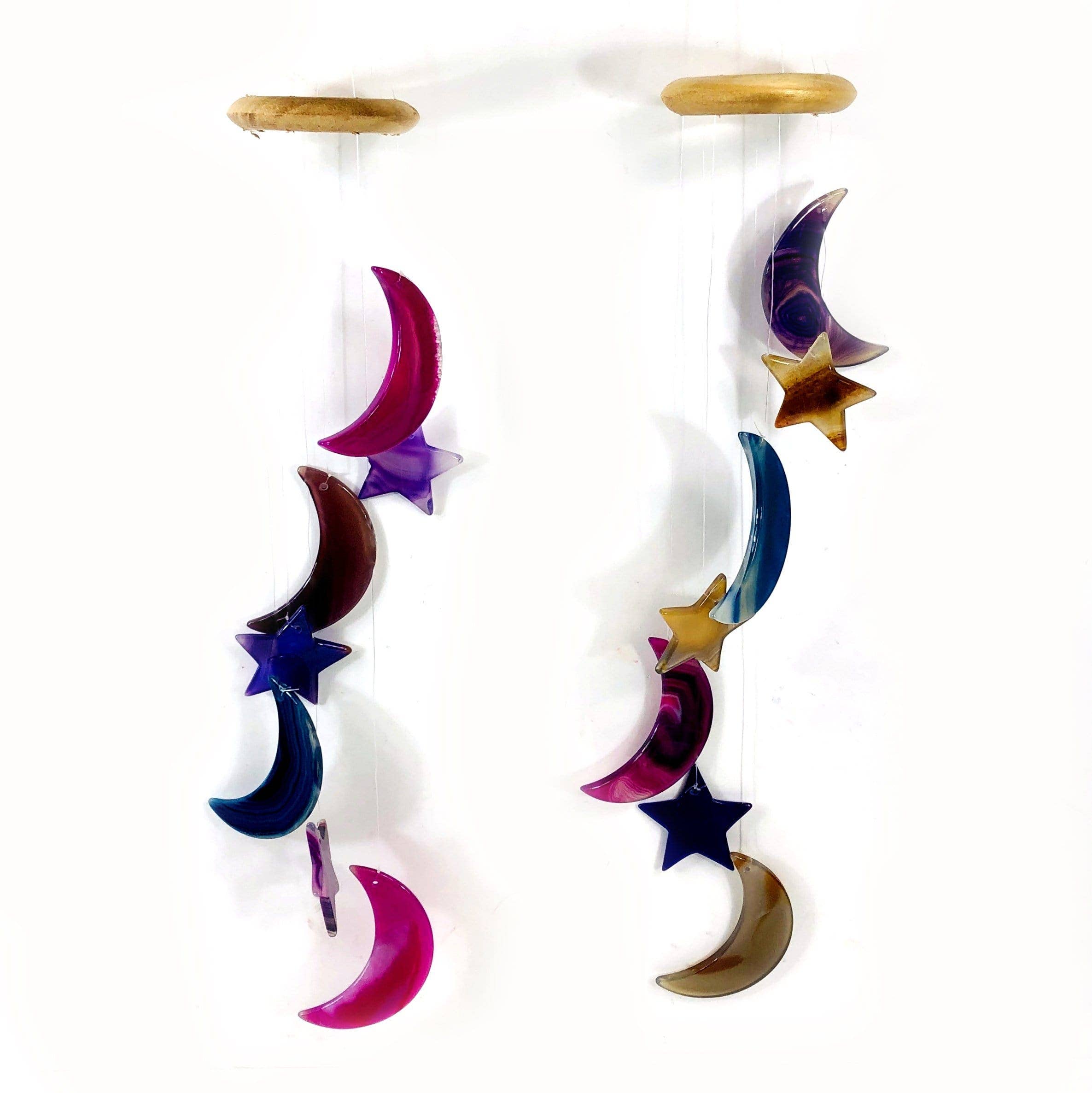 Rock Paradise - Wholesale Wind Chime - Crystal Agate Moon and Star Wind Chime - 5 Color Options7