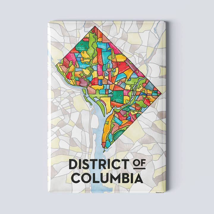 District of Columbia (Washington DC) Map Magnet for wholesale by Terratorie Maps + Goods