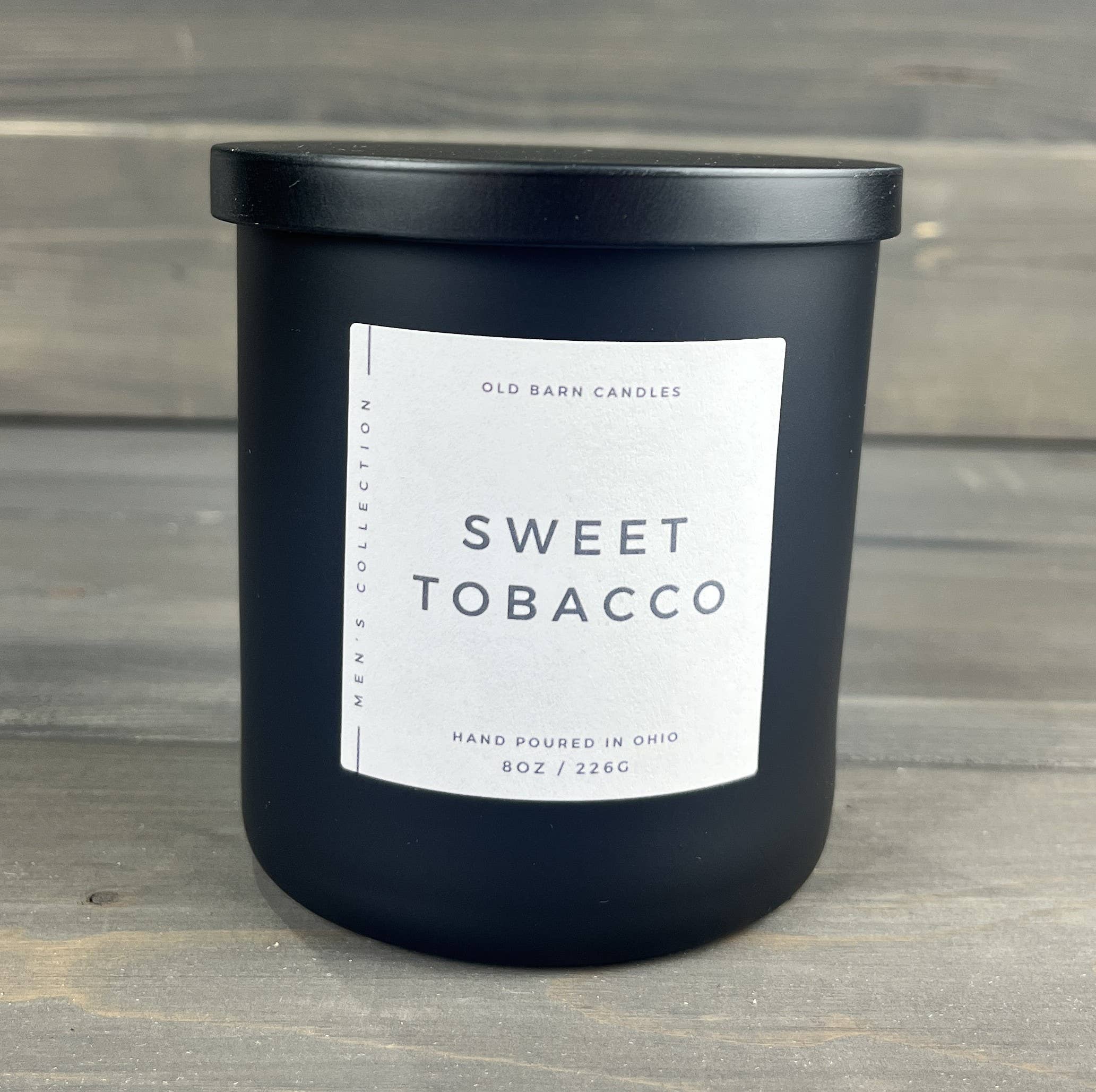 Old Barn Candles - Wholesale Jar/Filled Candle - Sweet Tobacco Matte Black Soy Jar Candle Wood Wick Masculine3