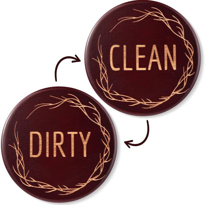 Cartel magnético redondo de bambú para lavavajillas TEYGA, color marrón para venta al por mayor de TEYGA