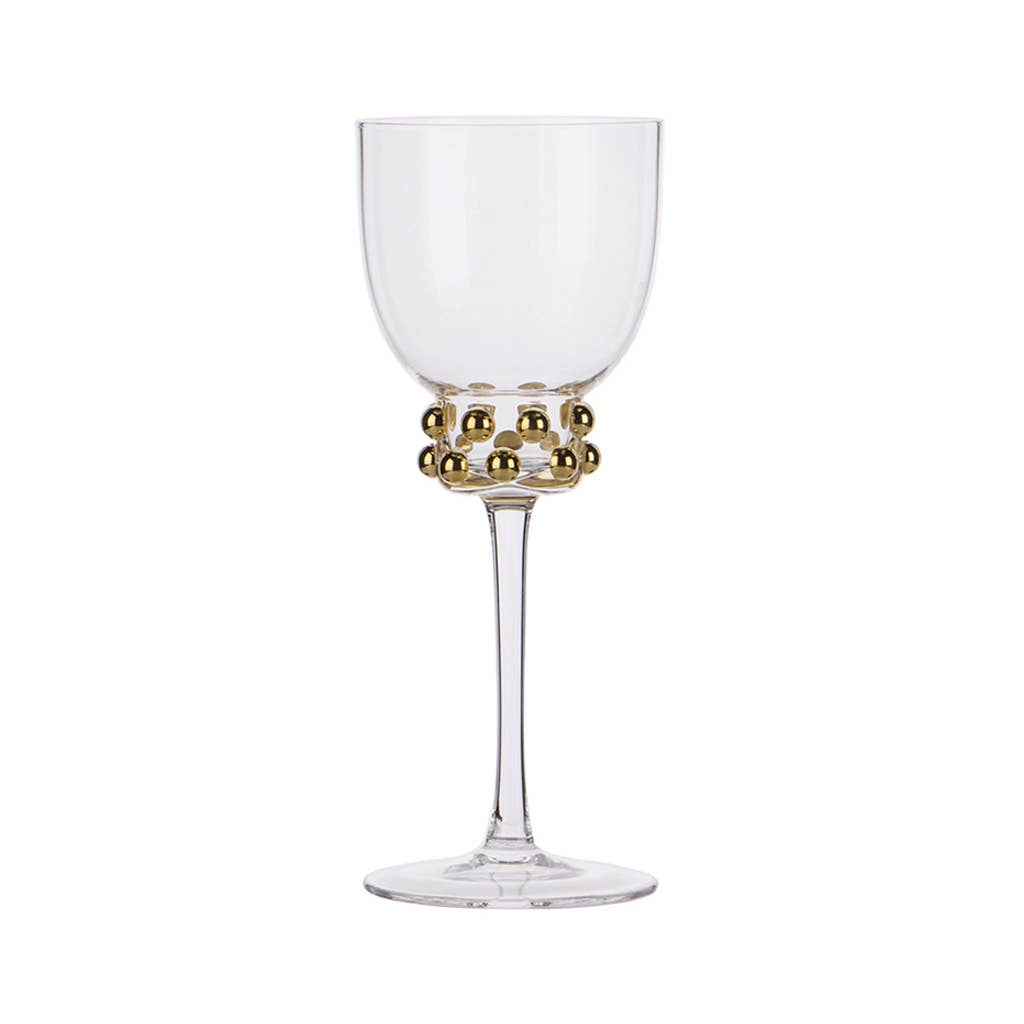 Opjet Paris - Wholesale Drinking Glass/Cup - Gold pearl stem glass D8,5 H21cm