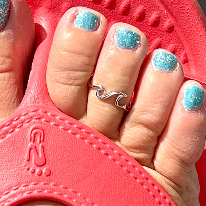 Jackie Gallagher Designs - Handmade Coastal Jewelry - Wholesale Toe Ring - Double Wave sterling silver toe ring1