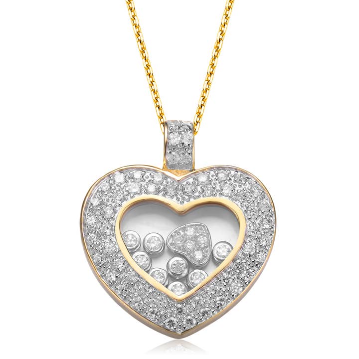 Sterling zilveren CZ tweekleurige heldere hanger voor wholesale door Genevive