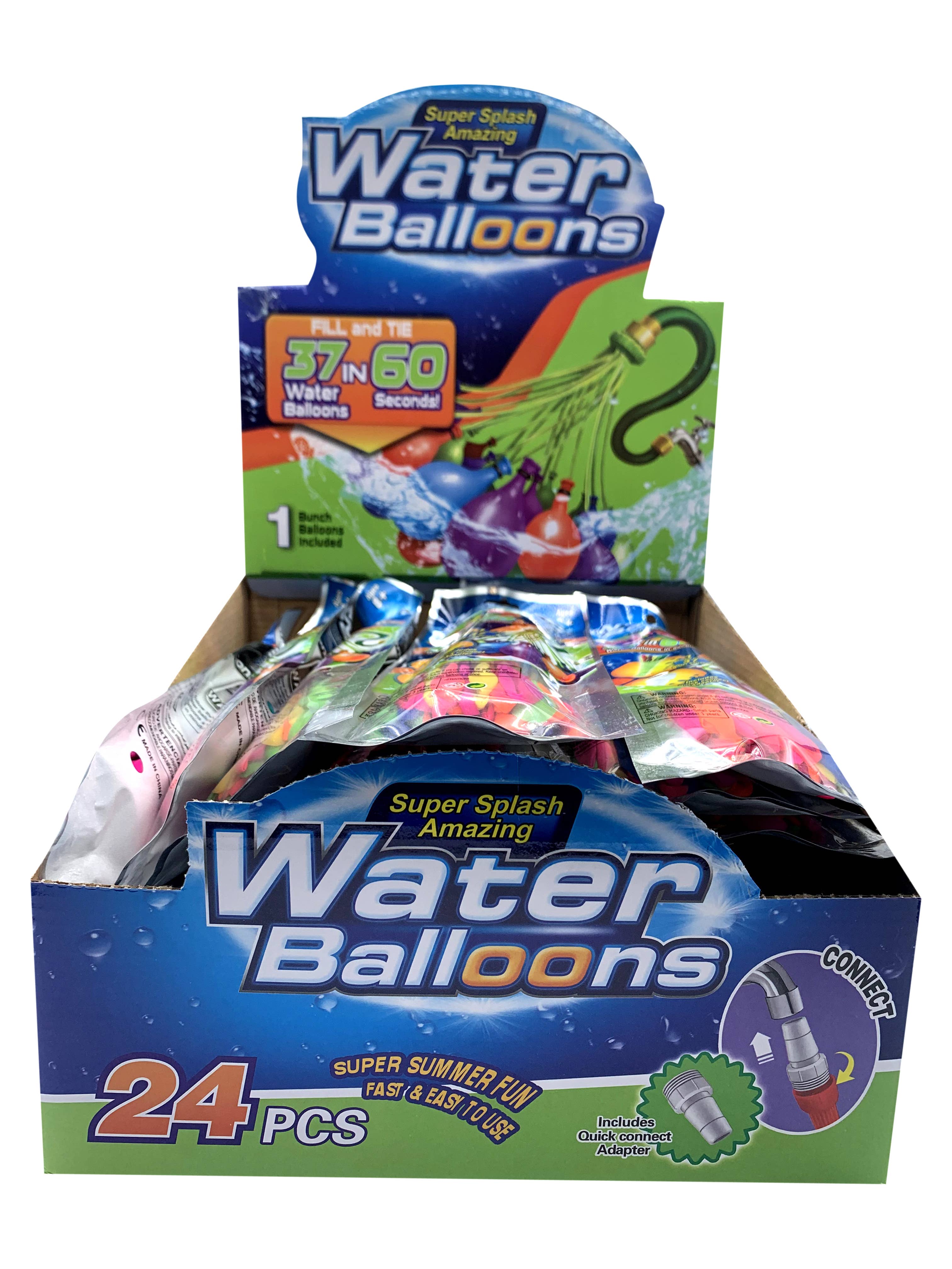 K & S WHOLESALE INC - Wholesale Classic Toy - Kids - Super Splash Water Balloon Outdoor Toy 24 CT Display2