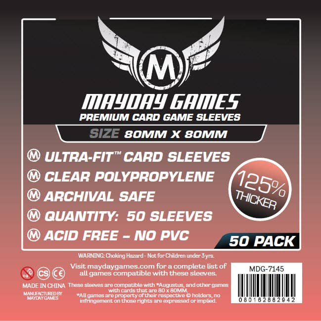Mayday Games - Wholesale Card Game - Premium Medium Square Card Sleeves (80 X 80 MM) (pack of 50)