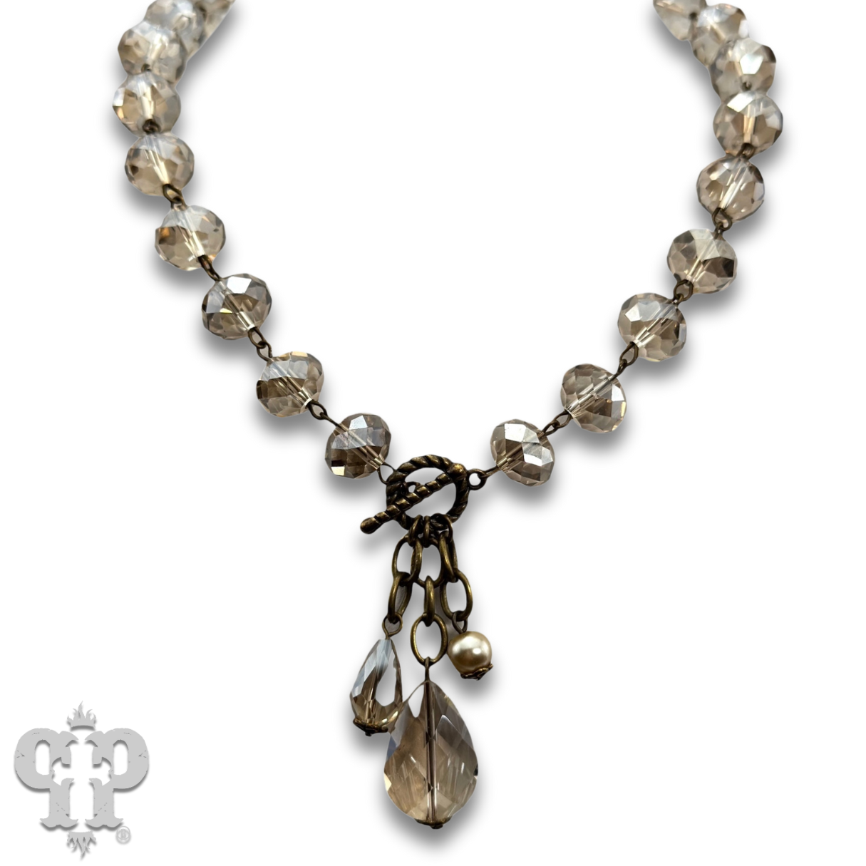 Pink Panache Brands - Wholesale Beaded/Pearl Necklace - Linked faceted bead necklace with bead charms12