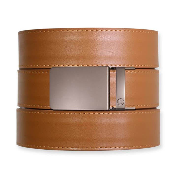 Tough Apparel - Wholesale Belt - Men's - British Tan Top Grain Leather Ratchet Belt & Buckle Set1