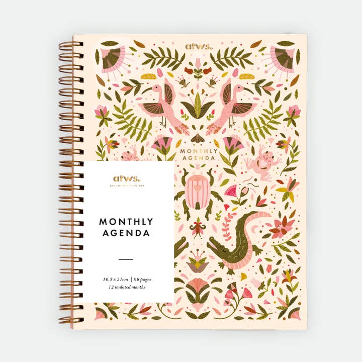 Pink Croco - Monthly Planner Spirals for wholesale by ALL THE WAYS TO SAY - USA