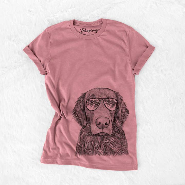 Inkopious - Wholesale Screen Printed T-Shirt - Women's - Pippin the Flat Coated Retriever - Bella Canvas Unisex Crewneck1