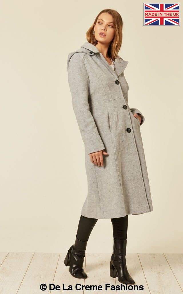 De La Creme Fashions – wholesale Coat – Women’s – Beatrice Wool And Cashmere Hooded Mid Length Coat9