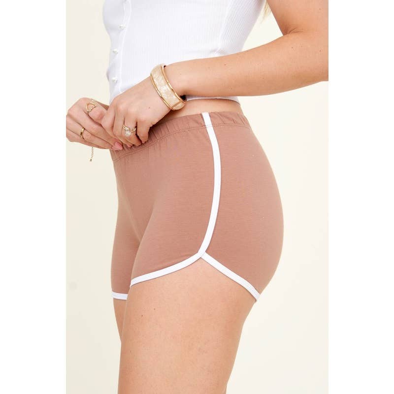 Popular 21 - Wholesale Shorts - Women's - Cotton Contrast Athletic Casual Mini Shorts 13