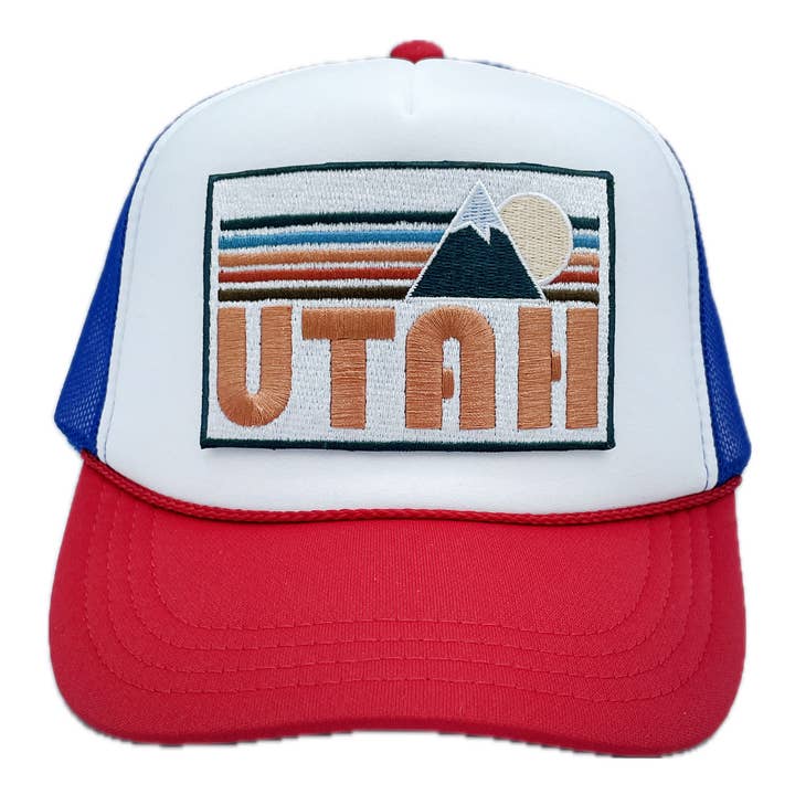 Hey Mountains - Wholesale Kids Hat - Kids - Kids Utah Trucker Hat - Retro Mountain