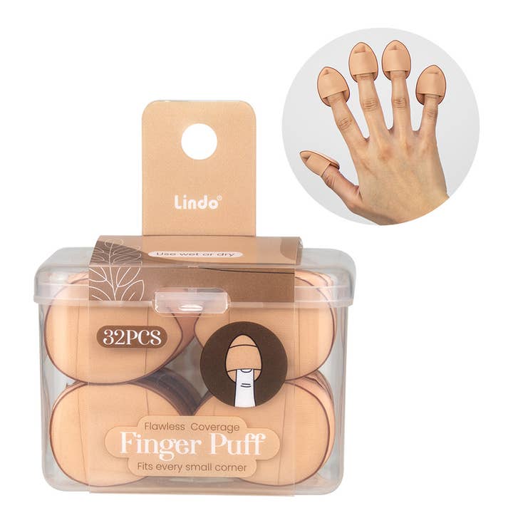 Lindo - Wholesale Makeup Sponge/Blender - Lindo 32PCS Flawless Coverage Finger Makeup Puff3