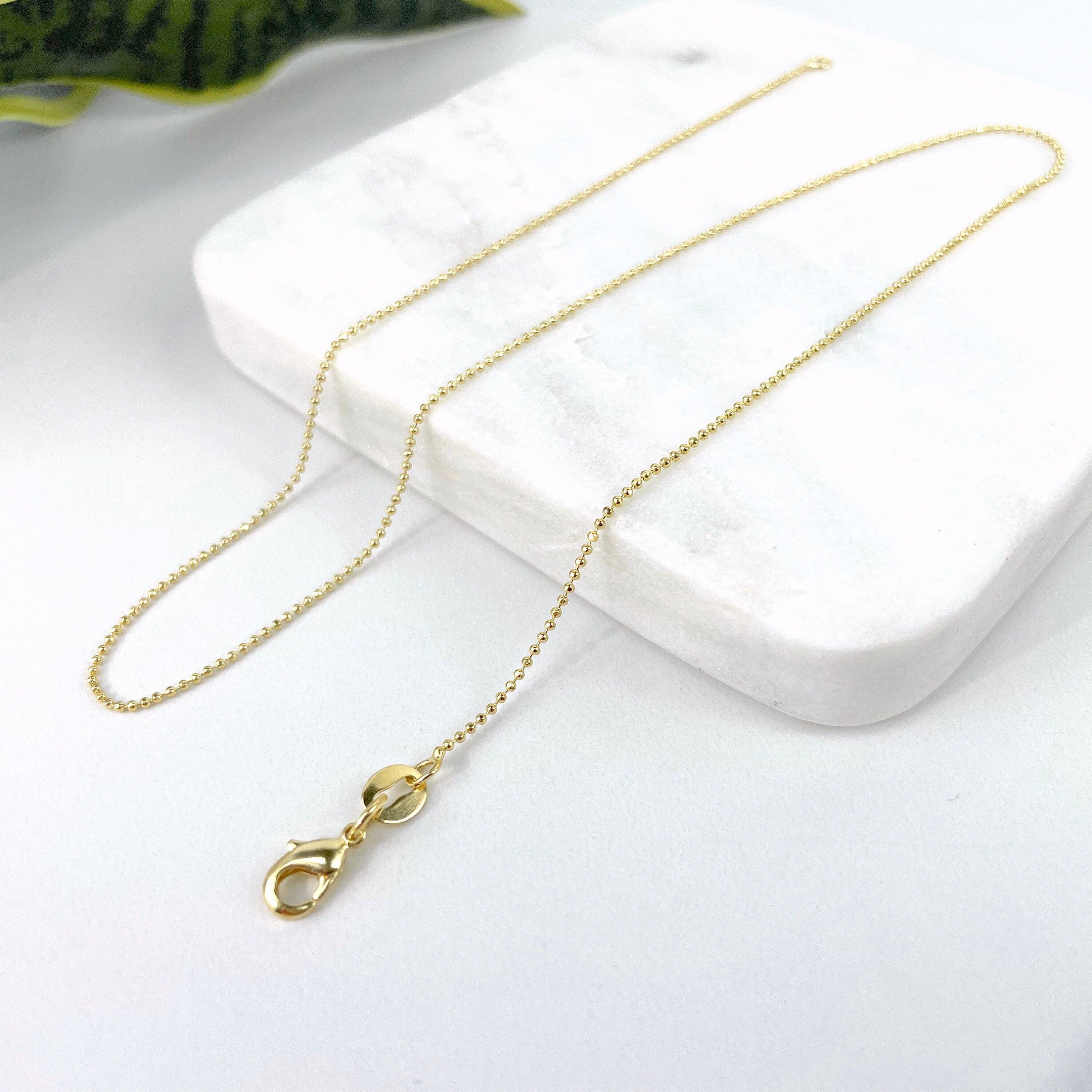 Luxus Accessories - Venta al por mayor Collares de cadenas y eslabones - Cadena de eslabones de bola con cuentas rellenas de oro3