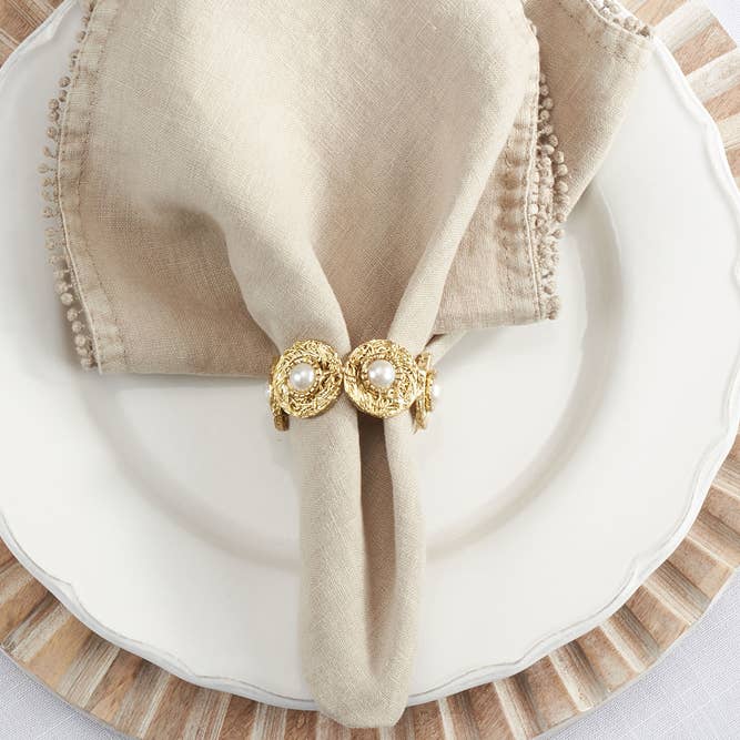 Fennco Styles - Wholesale Napkin ring - Pearl Bead Ivory Napkin Ring 0