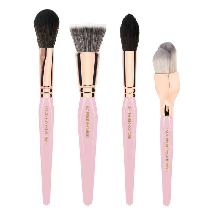 Bdellium Tools - Wholesale Makeup Brush Set - PINK GOLDEN TRIANGLE FACE SET