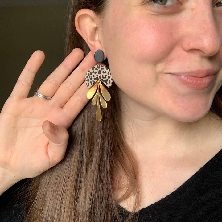 Clay By Denae - Wholesale Dangle Earrings - Elsie Earring in Leopard1