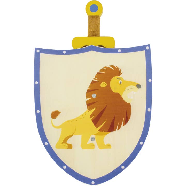 Ulysse Couleurs d'Enfance – Engroshandel Trælegetøj - Børn – SVÆRD OG SKJOLD: LØVE