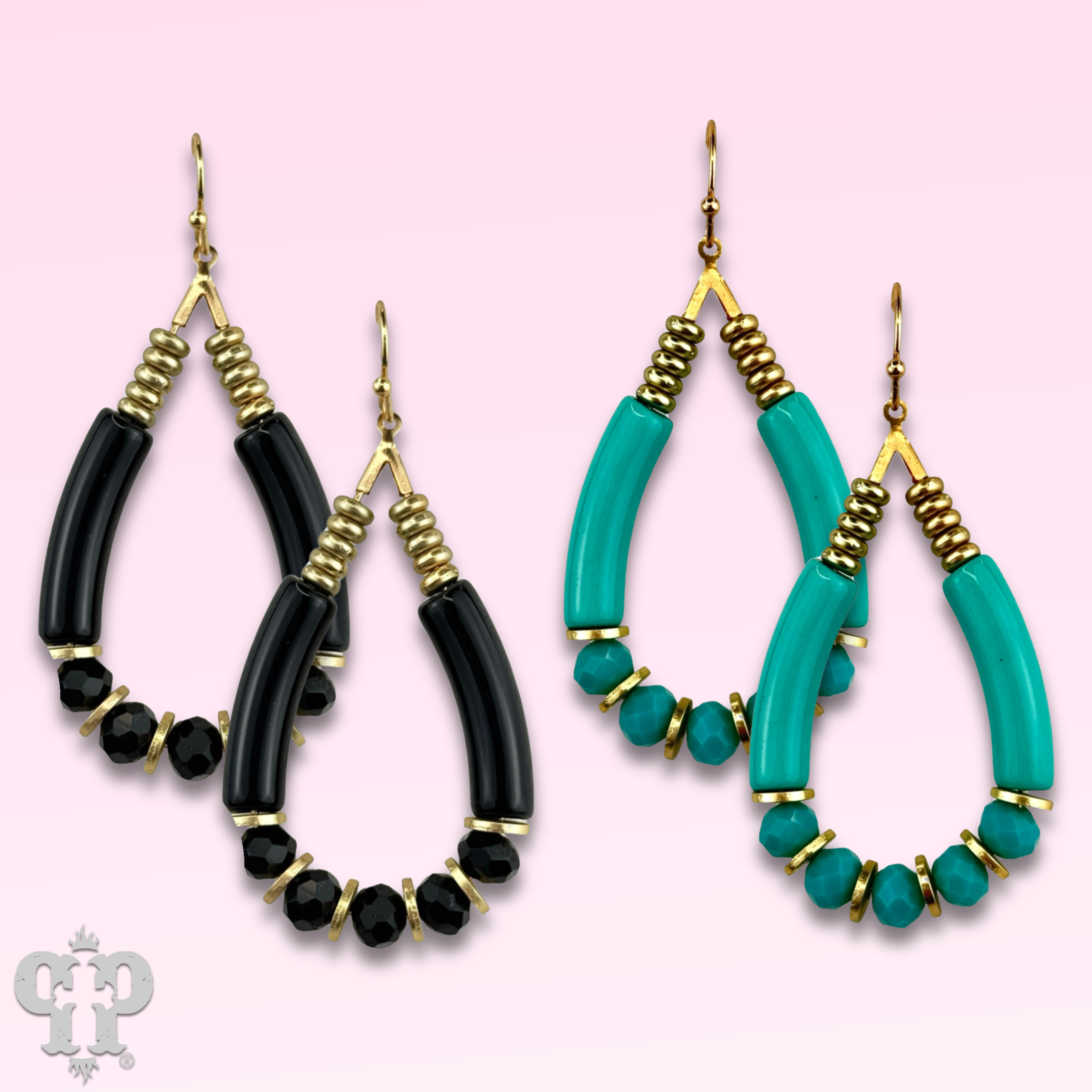 Pink Panache Brands - Wholesale Dangle Earrings - Bamboo tube and faceted bead earring, last call3