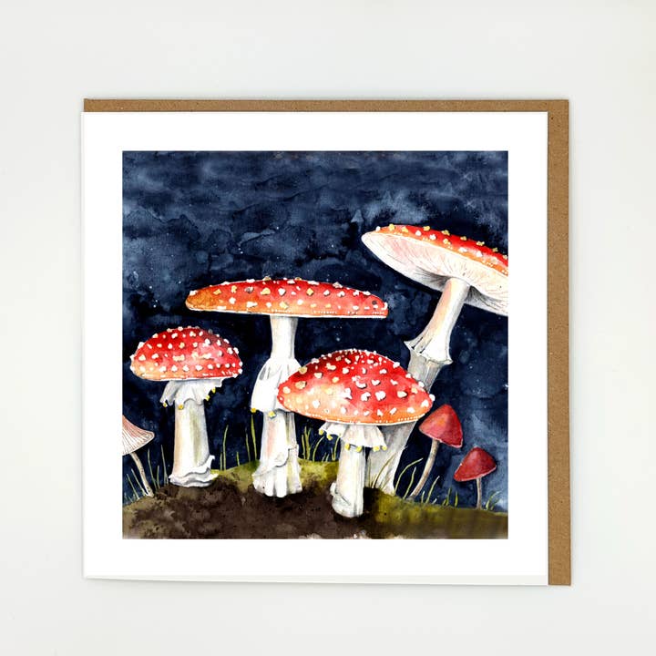 Paddehatte skovkunst akvarelmaleri lykønskningskort for engroshandel hos Lookwhatdebbiedid