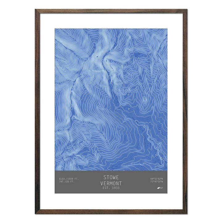 Stowe - Vermont Topo Series pour la vente par Muir Way