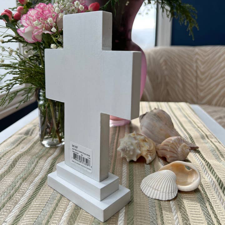 Abbey & CA Gift - Wholesale Decorative Tabletop Object - Baptism Standing Cross