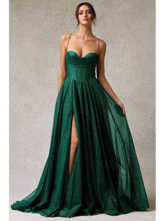 Spaghetti Straps Metallic A Line Dress for wholesale by Babyfox Apparel