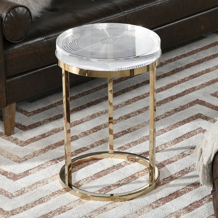 JTH Luxe Dendros Live Edge Mimic Round Side Table for wholesale by Jennifer Taylor Home
