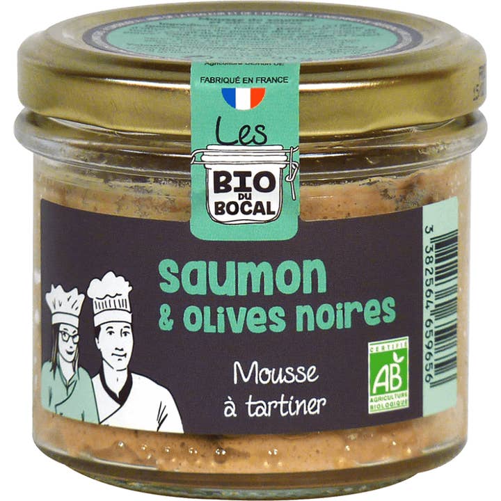 Organic Salmon & Black Olive Spread 90g for wholesale by Ducs de Gascogne